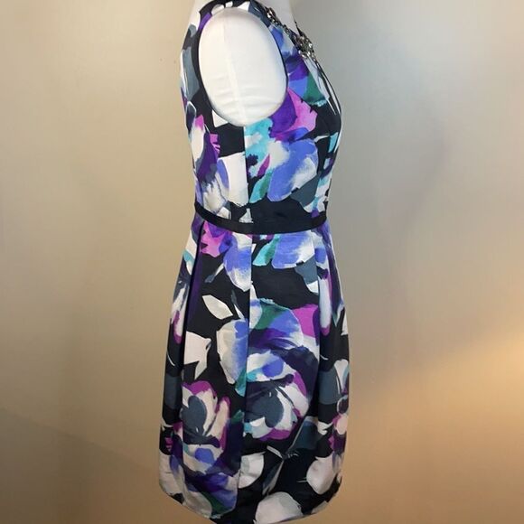 Eliza J Multicolored A-Line Dress with Sequined Neckline (Size: 4) - Picture 15 of 16